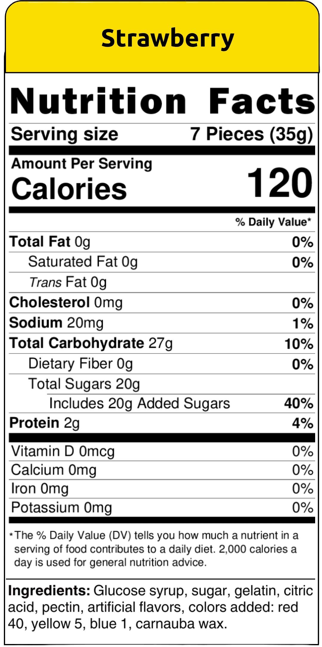 Nutritional Facts Efrutti